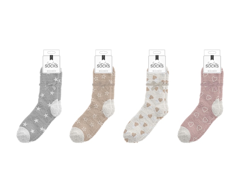 Wholesale Ladies Cozy Printed Socks