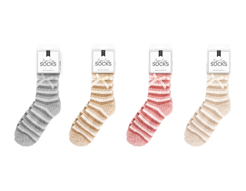 Wholesale Ladies Cozy Stripe Socks