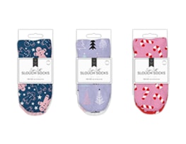 Wholesale Ladies Printed Soft Slouch Socks 2pk