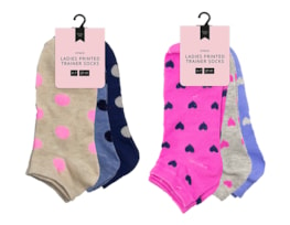 Wholesale Ladies Printed Trainer Socks 3 Pairs