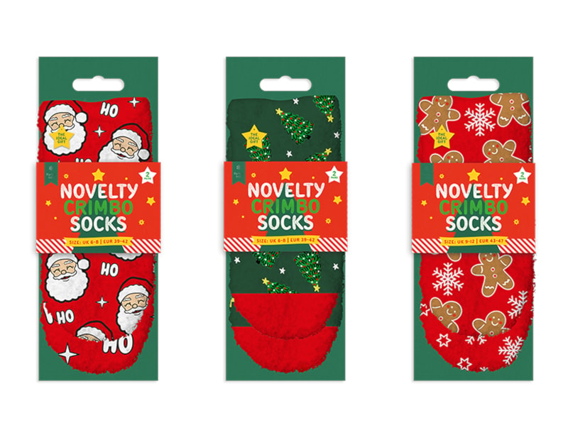 Wholesale Mens Novelty Christmas Cosy Socks 2pk