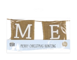 Wholesale Merry Christmas Hessian Bunting | Bulk Buy Christmas Party Ware