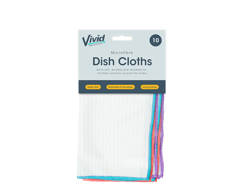 Wholesale Microfibre Dish Cloths 10pk