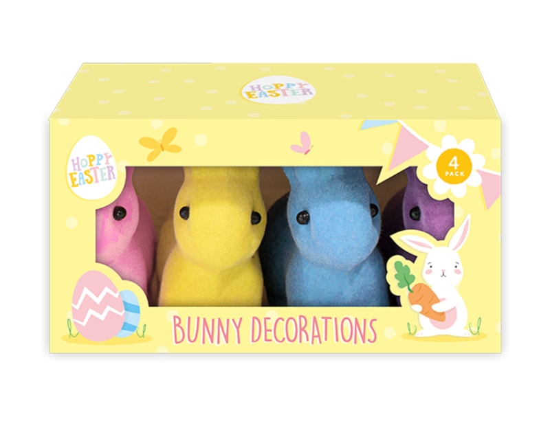 Wholesale Mini Flocked Bunny Decorations | Gem imports.