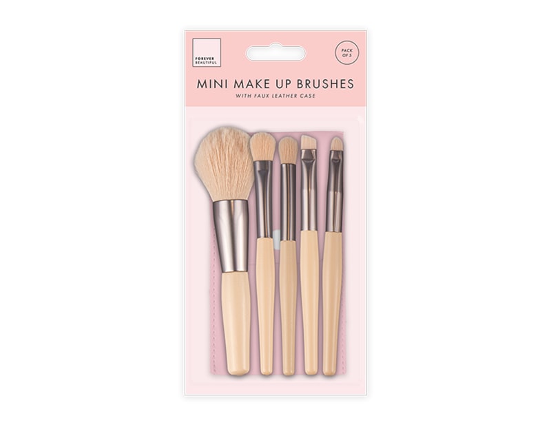 Wholesale Mini Makeup Brush Set With Faux Leather Case