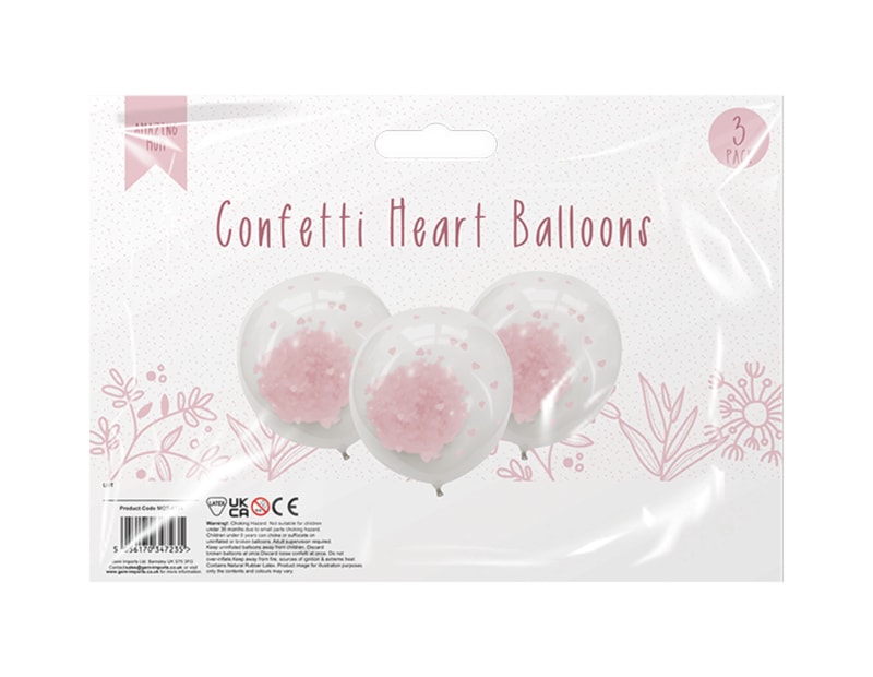 Wholesale Mother's Day Confetti Heart Balloons 3pk