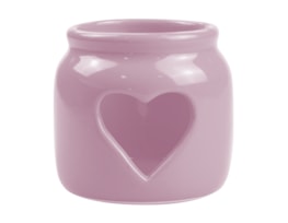 Pink Heart Cut-Out Tealight Holder