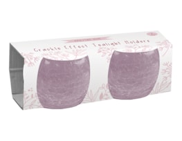 Crackle Effect Tea Light Holders 2pk