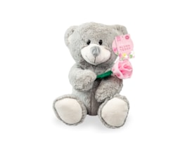 Wholesale Mother's Day Plush Teddy Bear with Rose 30cm