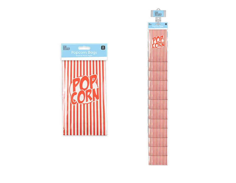 Wholesale Paper Popcorn Bag 8pk With Clip Strip