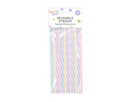 Wholesale Pastel Reusable Straws 20pk