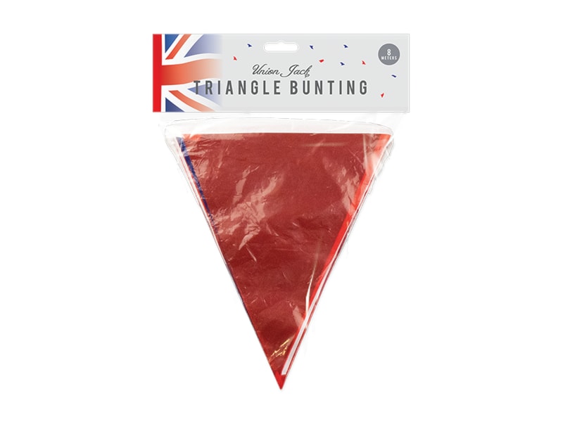 Union Jack PVC Solid Triangle Bunting 8m