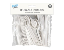 Wholesale Reusable Plastic Cutlery 48pk