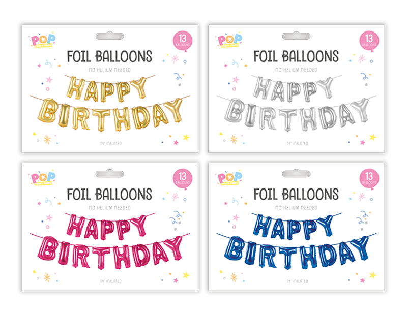 Wholesale Metallic Happy Birthday Foil Balloons