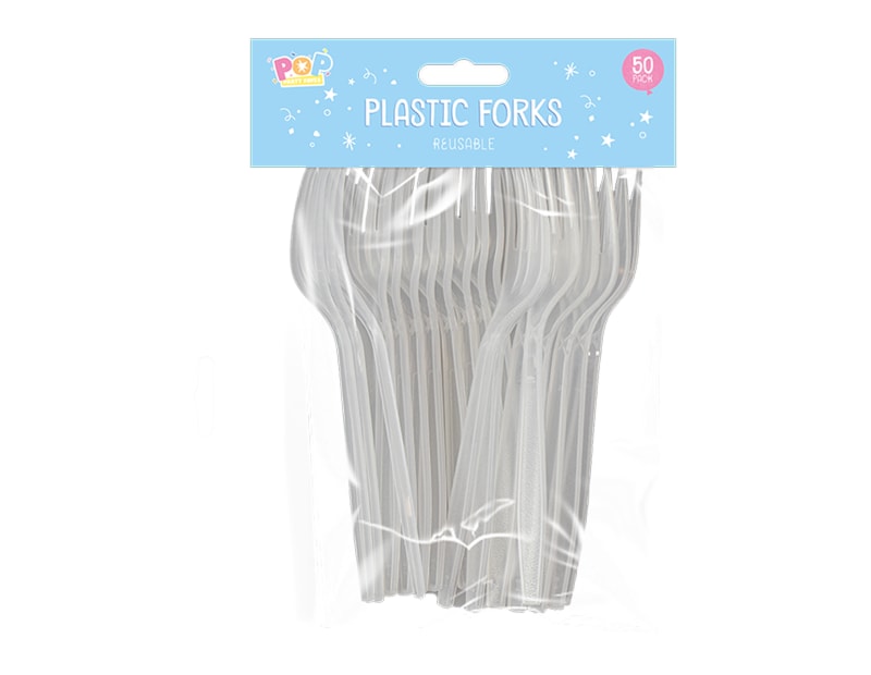 Wholesale Reusable Plastic Forks 50pk