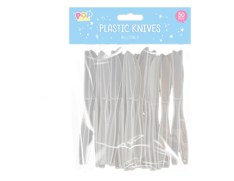 Wholesale Reusable Plastic Knives 50pk