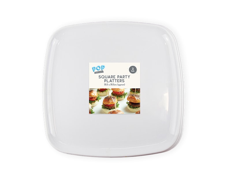 Wholesale Square Party Platters 3pk