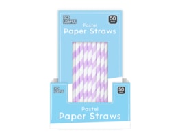 Wholesale Pastel Paper Straws 50pk CDU