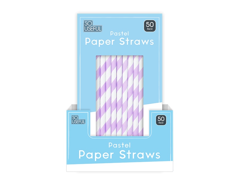 Wholesale Pastel Paper Straws 50pk CDU