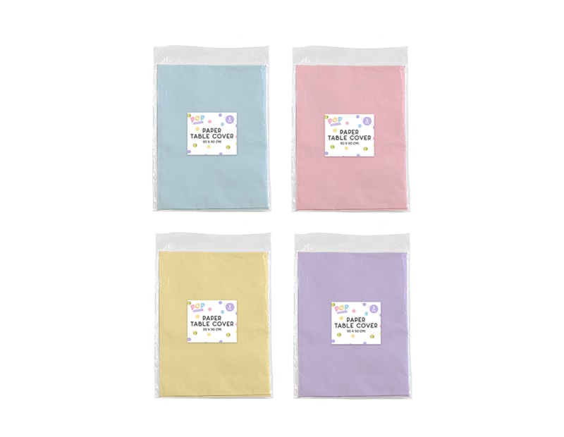 Wholesale Pastel Paper Table Cloths 3pk