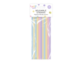 Wholesale Pastel Reusable Straws 20pk