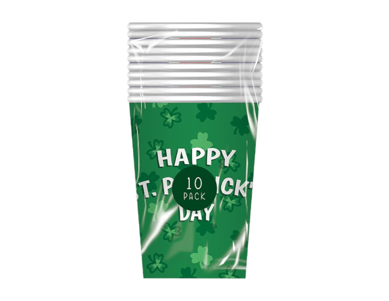 Wholesale St. Patricks Day Paper Cups 270ml |  10pk