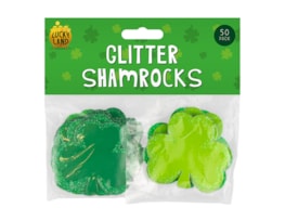 Wholesale St Patricks Day Glitter Card Shamrocks 50p