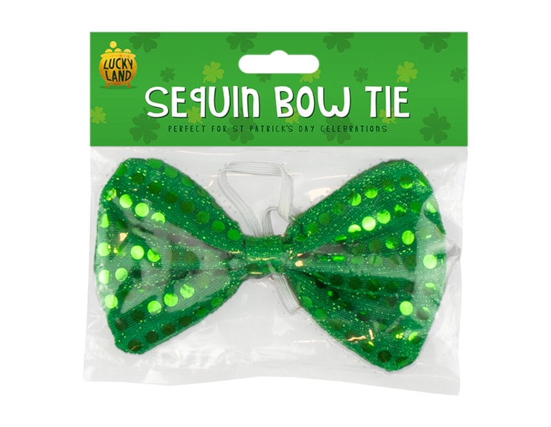 Wholesale St. Patricks Day Sequin Bow Tie