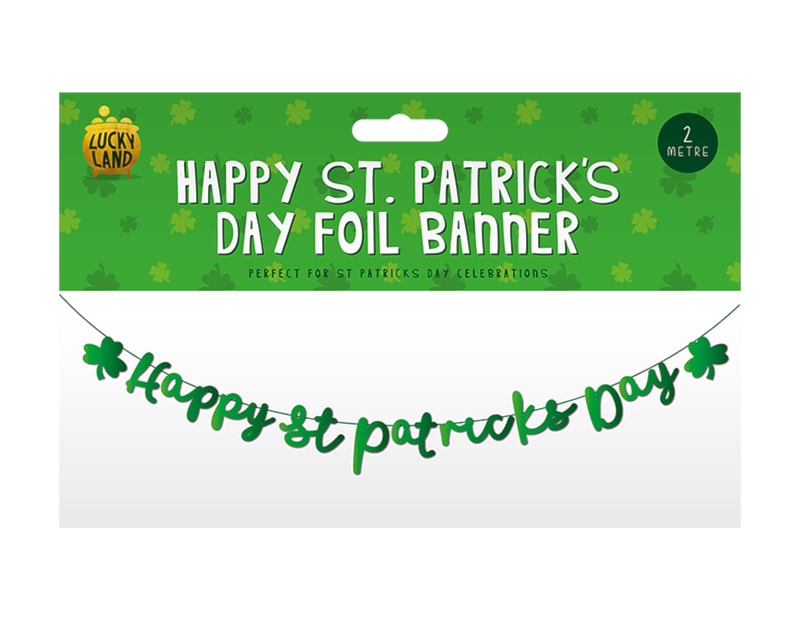 Wholesale Happy St Patrick's Day Foil Banner 2m