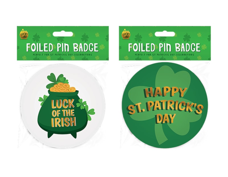 Wholesale St. Patrick's Day Foiled Pin Ba