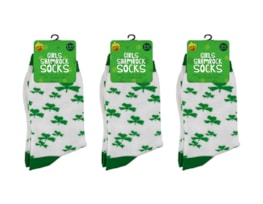 Wholesale St Patricks Day Girls shamrock socks