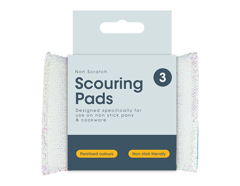 Wholesale Pearl Non-scratch Scouring Pads - 3 Pack