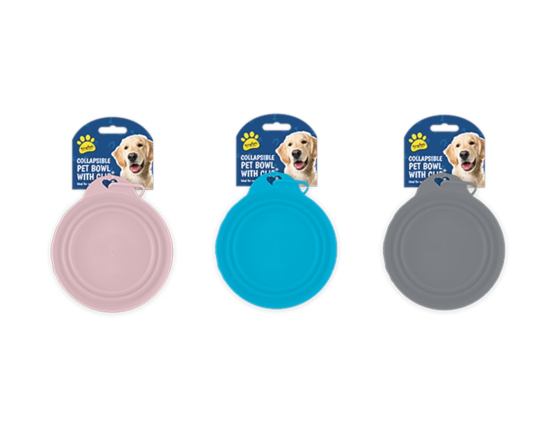 Collapsible Pet Bowl With Clip 15cm