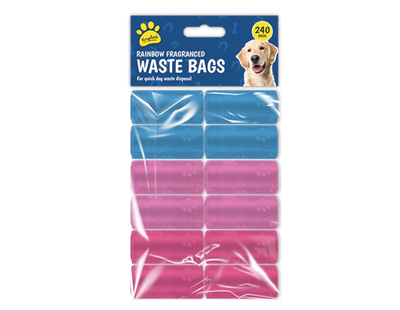 Wholesale Rainbow Fragranced Doggy Poo Bags 240pk