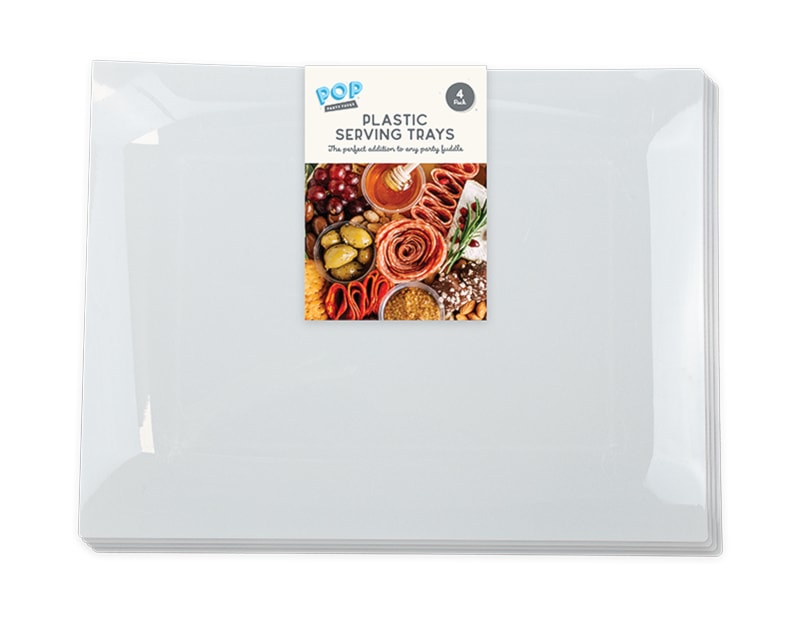 Wholesale Plastic Serving Trays 4pk