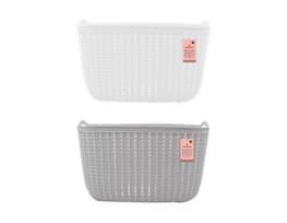 Wholesale Plastic Woven Effect Basket Large - 13.6L