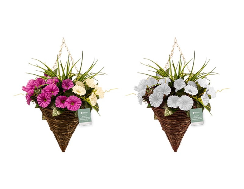 Wholesale Pointed Artificial Petunia Hanging Basket