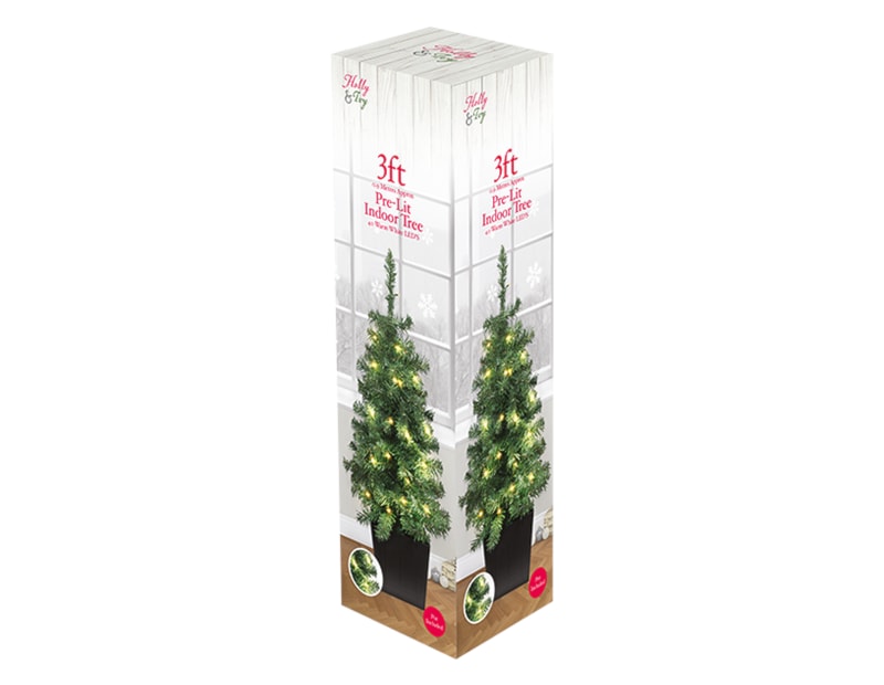 Wholesale Pre-Lit Christmas Potted Tree 3ft