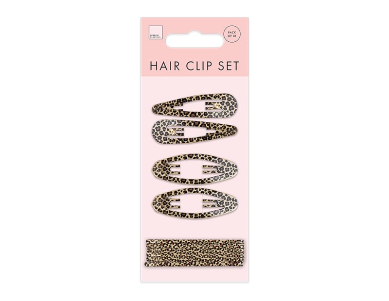 Wholesale Printed Hair Clip Set 10pk