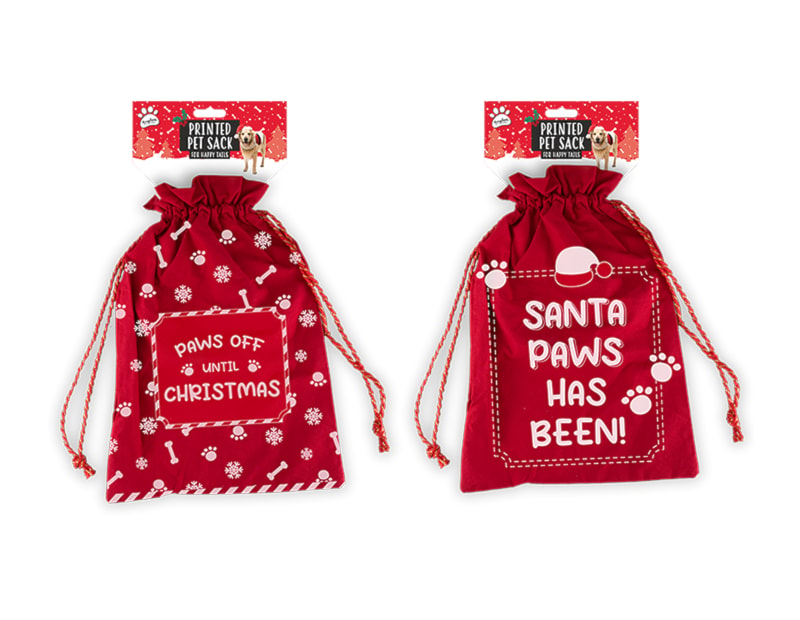 Wholesale Printed Pet Christmas Sack | christmas dog toys wholesale uk