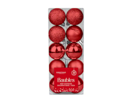 Wholesale Red Assorted Baubles | Bulk Buy Christmas Decorations