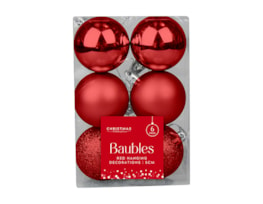 Wholesale Red Assorted Baubles | Bulk Buy Christmas Decorations