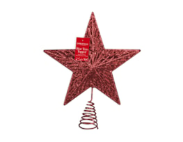 Wholesale Red Glitter Star Tree Topper