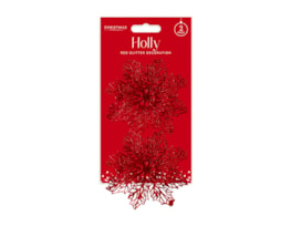 Wholesale Red Holly Decorations | Bulk Buy Christmas Decorations