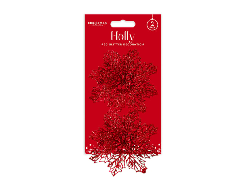 Wholesale Red Holly Decorations | Bulk Buy Christmas Decorations