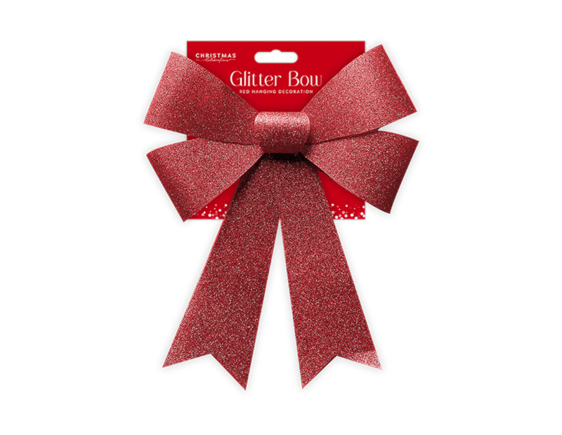 Wholesale Red Large Woven Glitter Bow