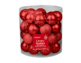 Wholesale Red Luxury Assorted Baubles | Bulk Buy Christmas Decorations