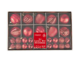 Wholesale Red Luxury Tree Decorations 50pk