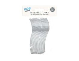 Wholesale Reusable Plastic Forks 20pk