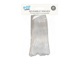 Wholesale Reusable Plastic Knives 20pk